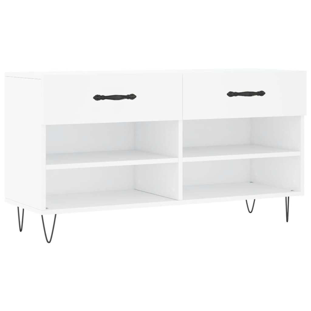 Klupa za cipele bijela 102 x 35 x 55 cm od konstruiranog drva