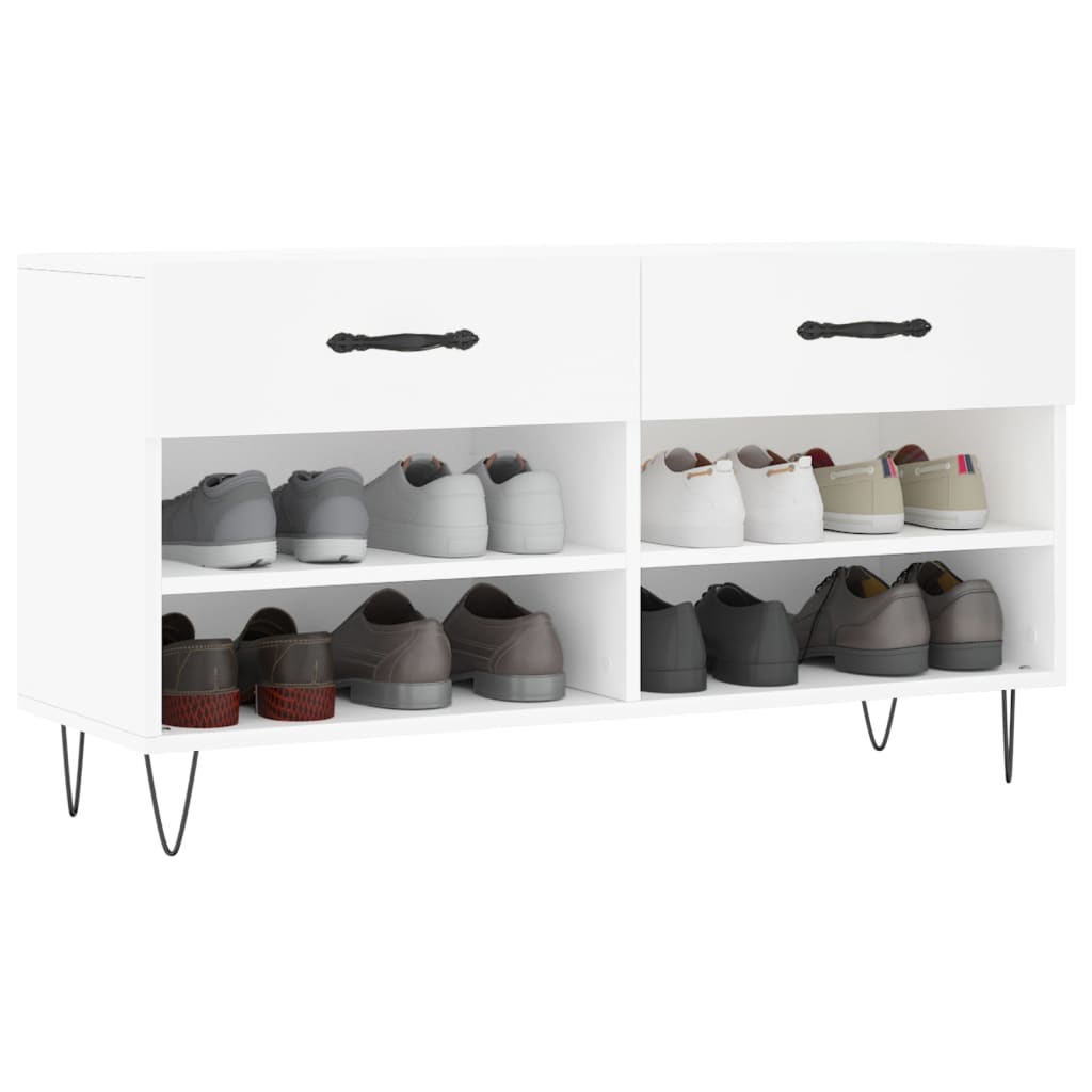 Klupa za cipele bijela 102 x 35 x 55 cm od konstruiranog drva