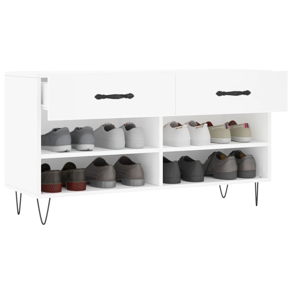 Klupa za cipele bijela 102 x 35 x 55 cm od konstruiranog drva