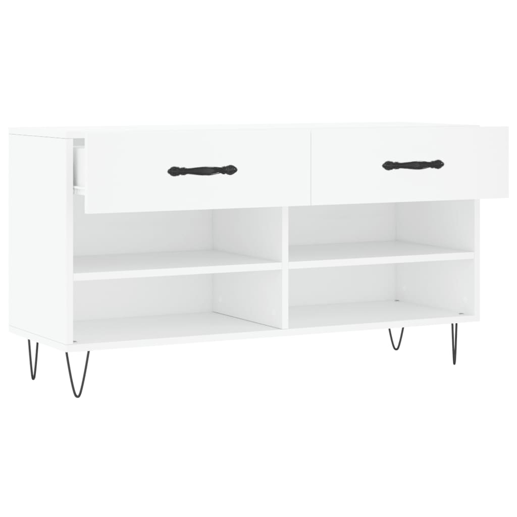Klupa za cipele bijela 102 x 35 x 55 cm od konstruiranog drva