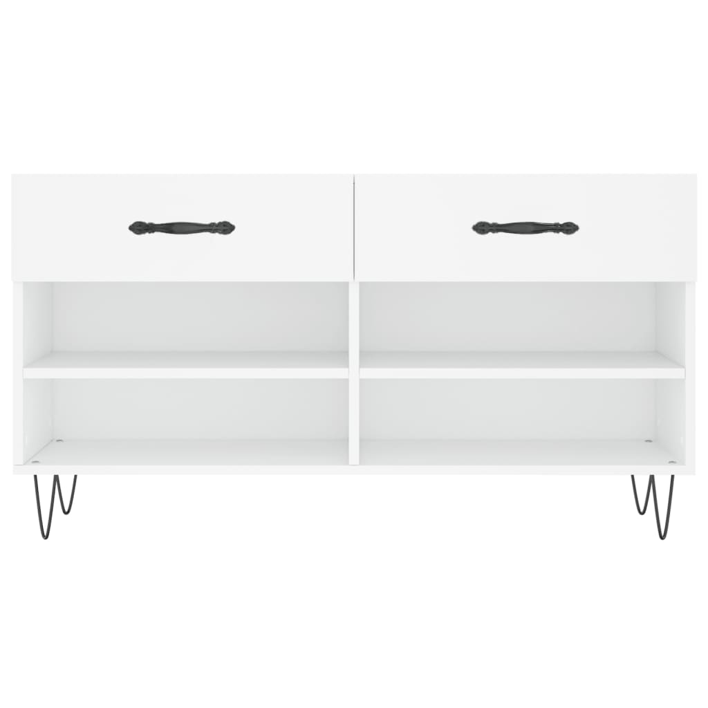 Klupa za cipele bijela 102 x 35 x 55 cm od konstruiranog drva