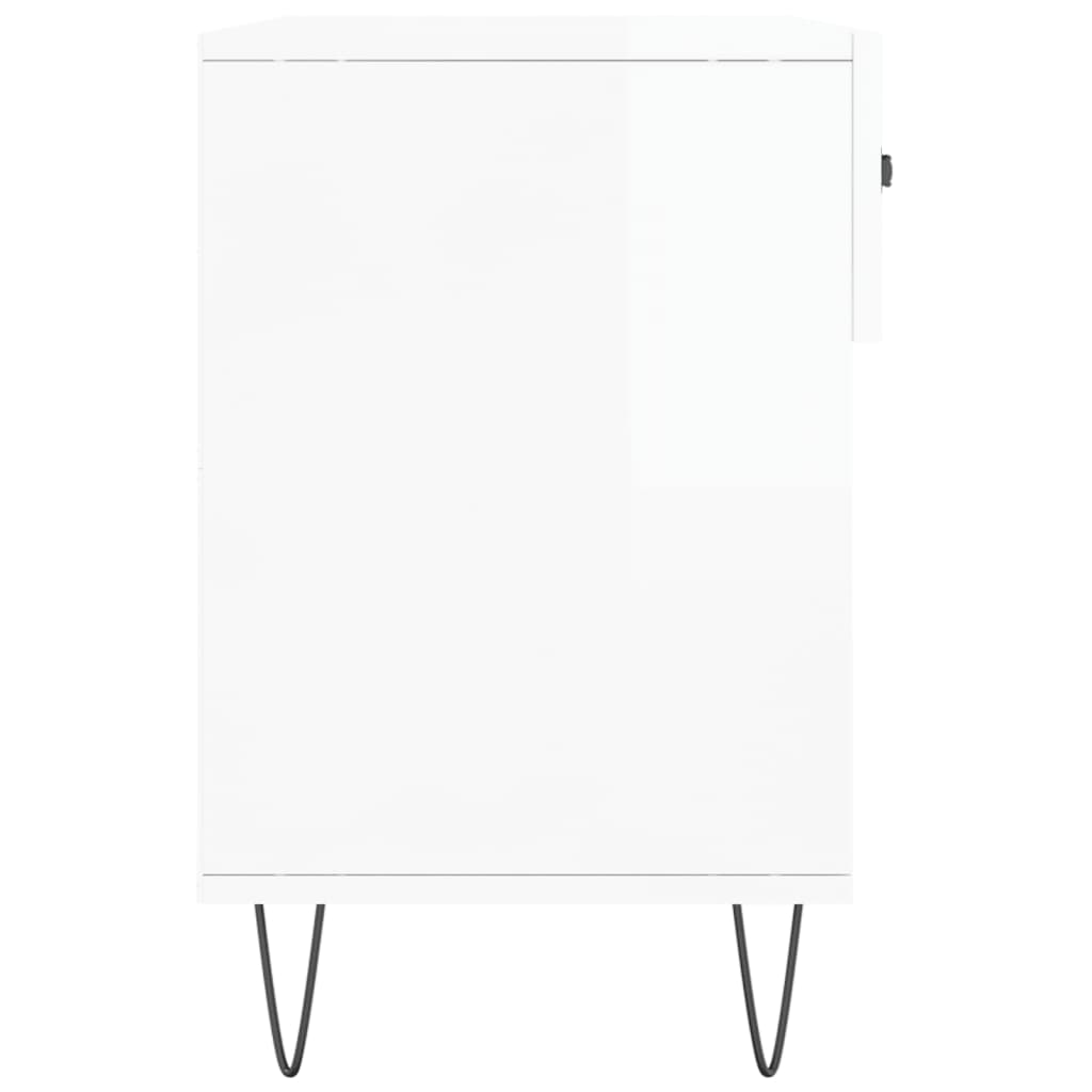 Klupa za cipele sjajna bijela 102x35x55 cm konstruirano drvo