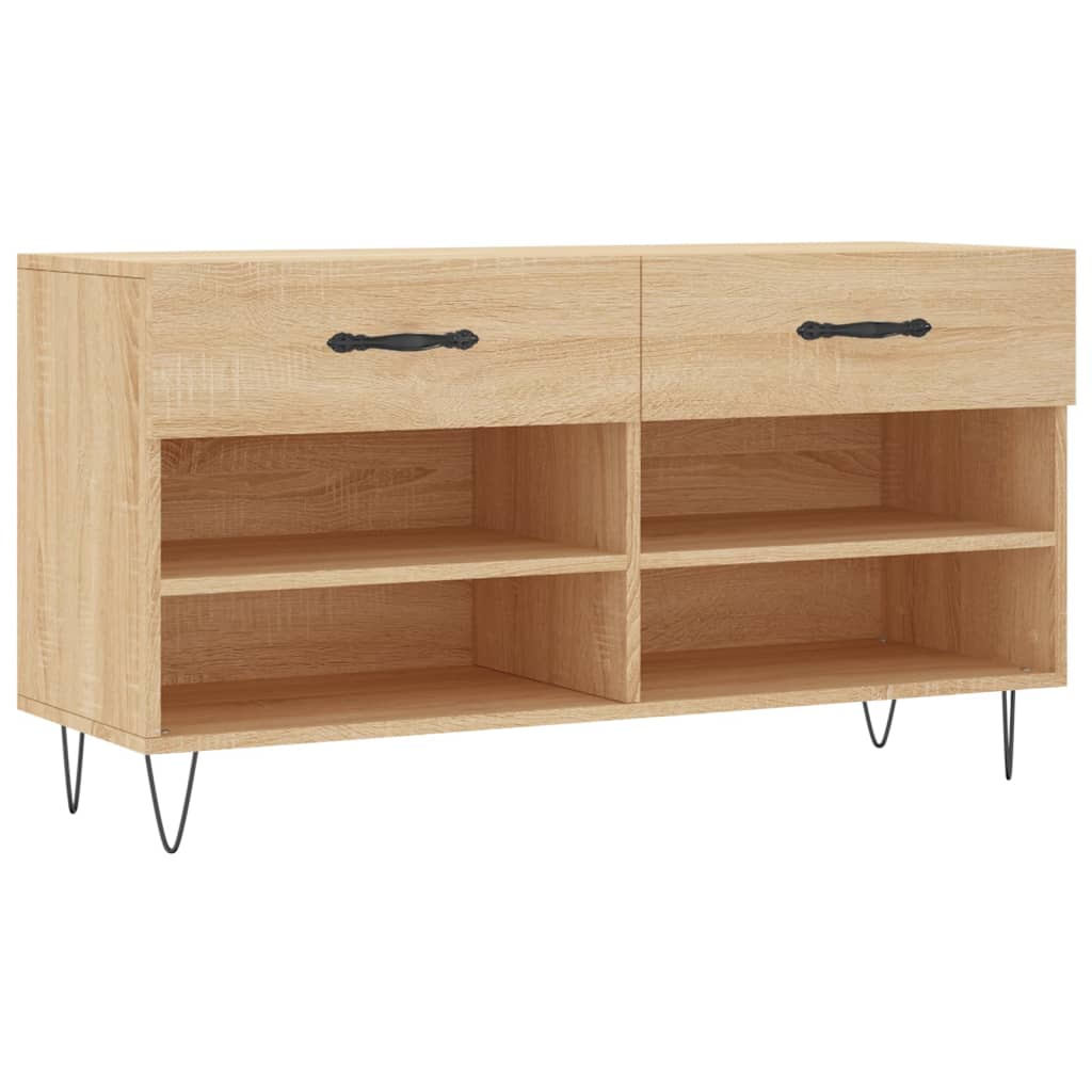 Klupa za cipele boja hrasta 102 x 35 x 55 cm konstruirano drvo