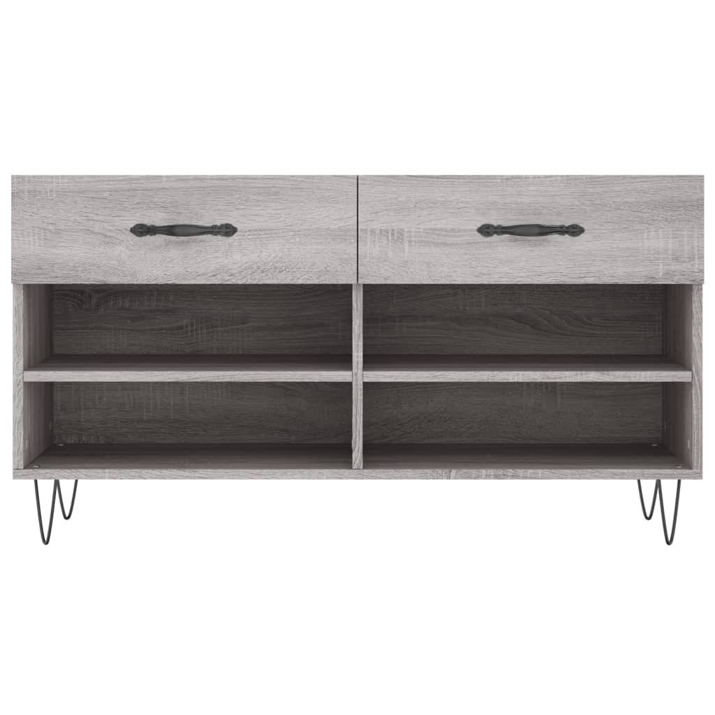 Klupa za cipele siva boja hrasta 102x35x55 cm konstruirano drvo