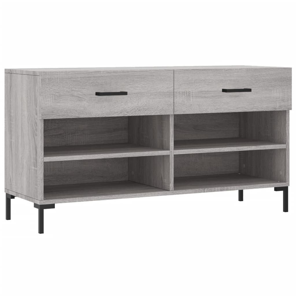 Klupa za cipele siva boja hrasta 102x35x55 cm konstruirano drvo