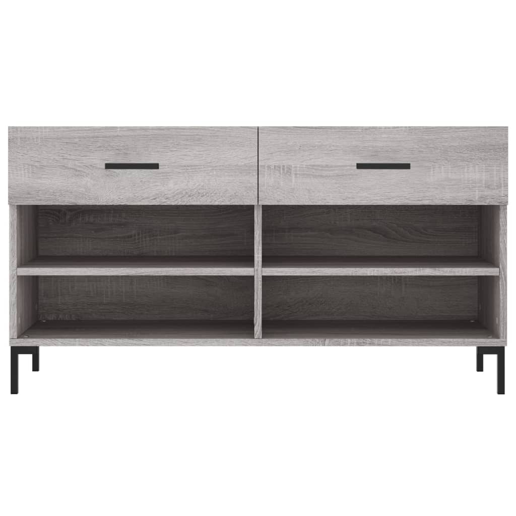 Klupa za cipele siva boja hrasta 102x35x55 cm konstruirano drvo