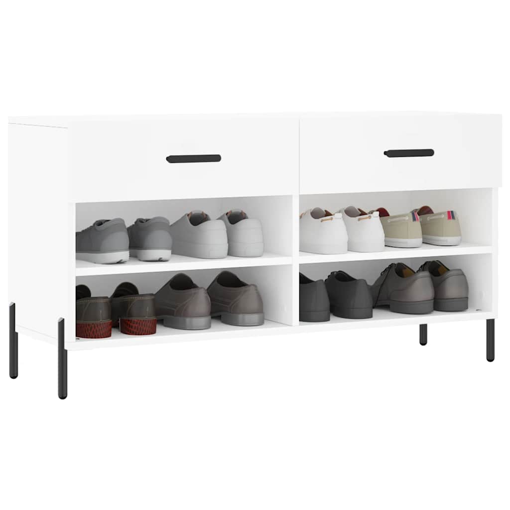 Klupa za cipele bijela 102 x 35 x 55 cm od konstruiranog drva
