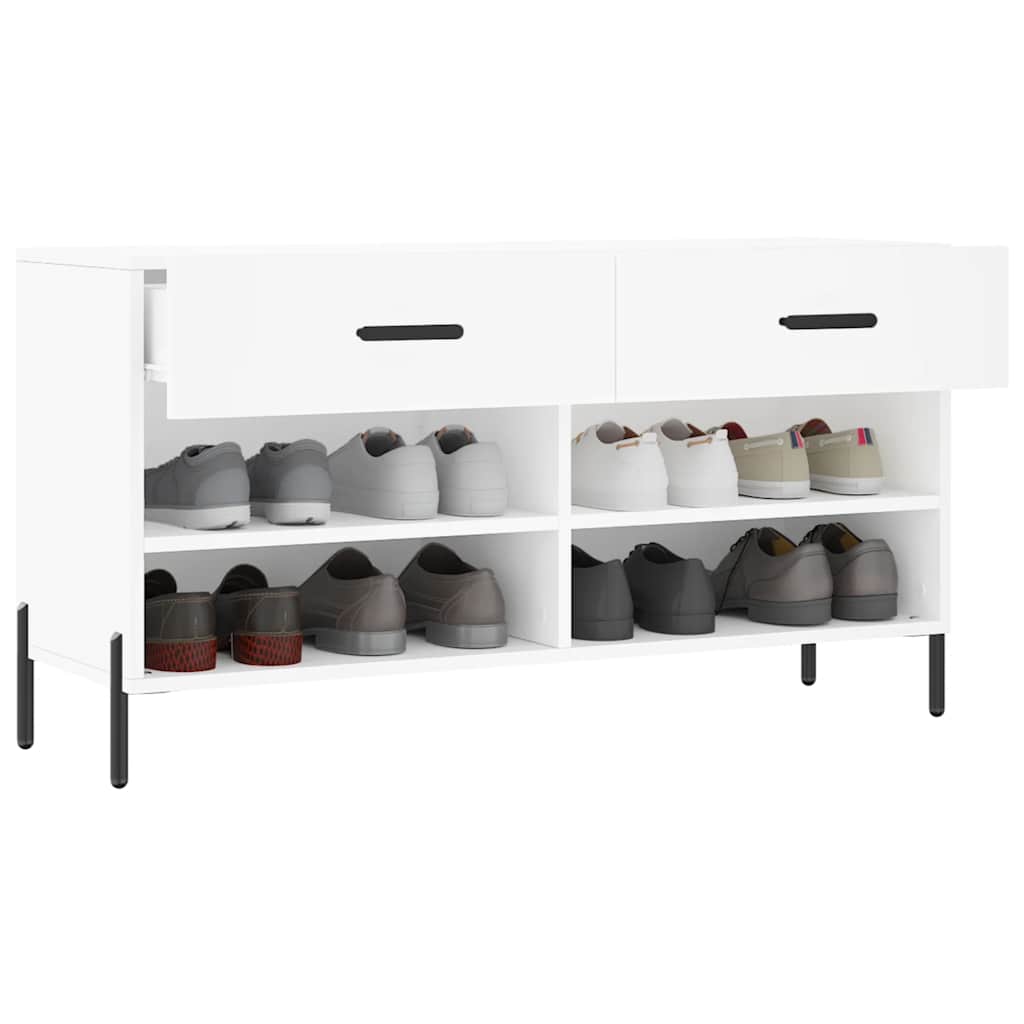 Klupa za cipele bijela 102 x 35 x 55 cm od konstruiranog drva