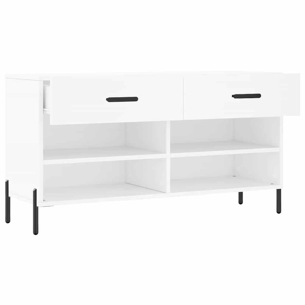 Klupa za cipele bijela 102 x 35 x 55 cm od konstruiranog drva