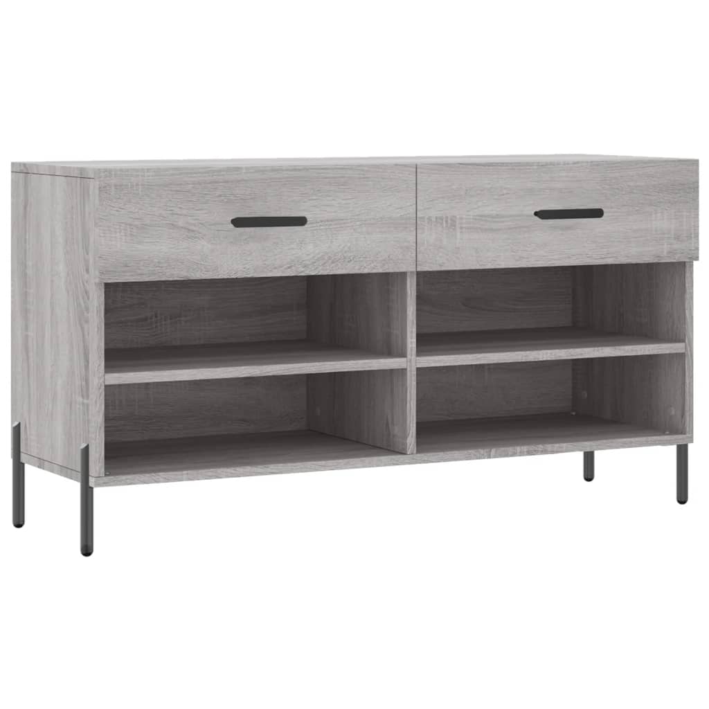 Klupa za cipele siva boja hrasta 102x35x55 cm konstruirano drvo
