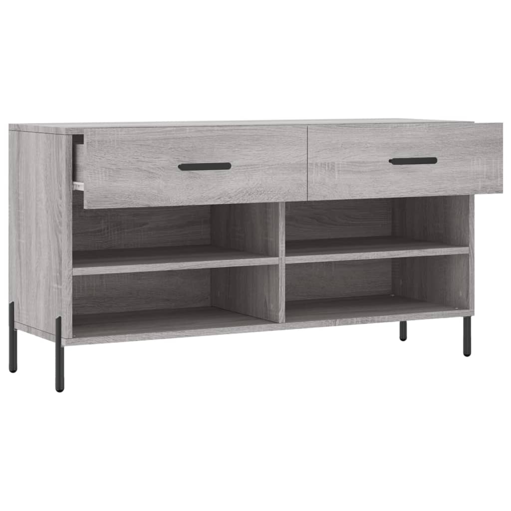 Klupa za cipele siva boja hrasta 102x35x55 cm konstruirano drvo