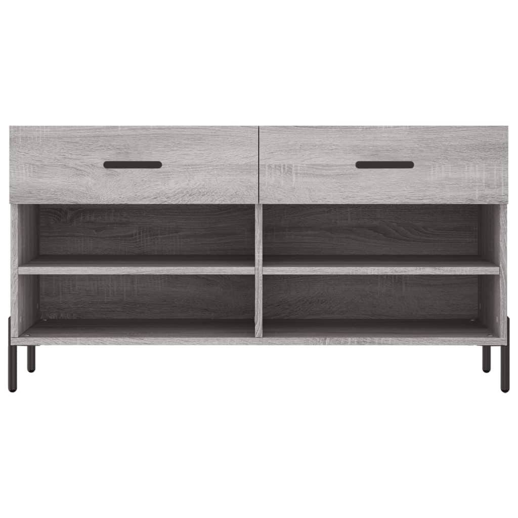 Klupa za cipele siva boja hrasta 102x35x55 cm konstruirano drvo