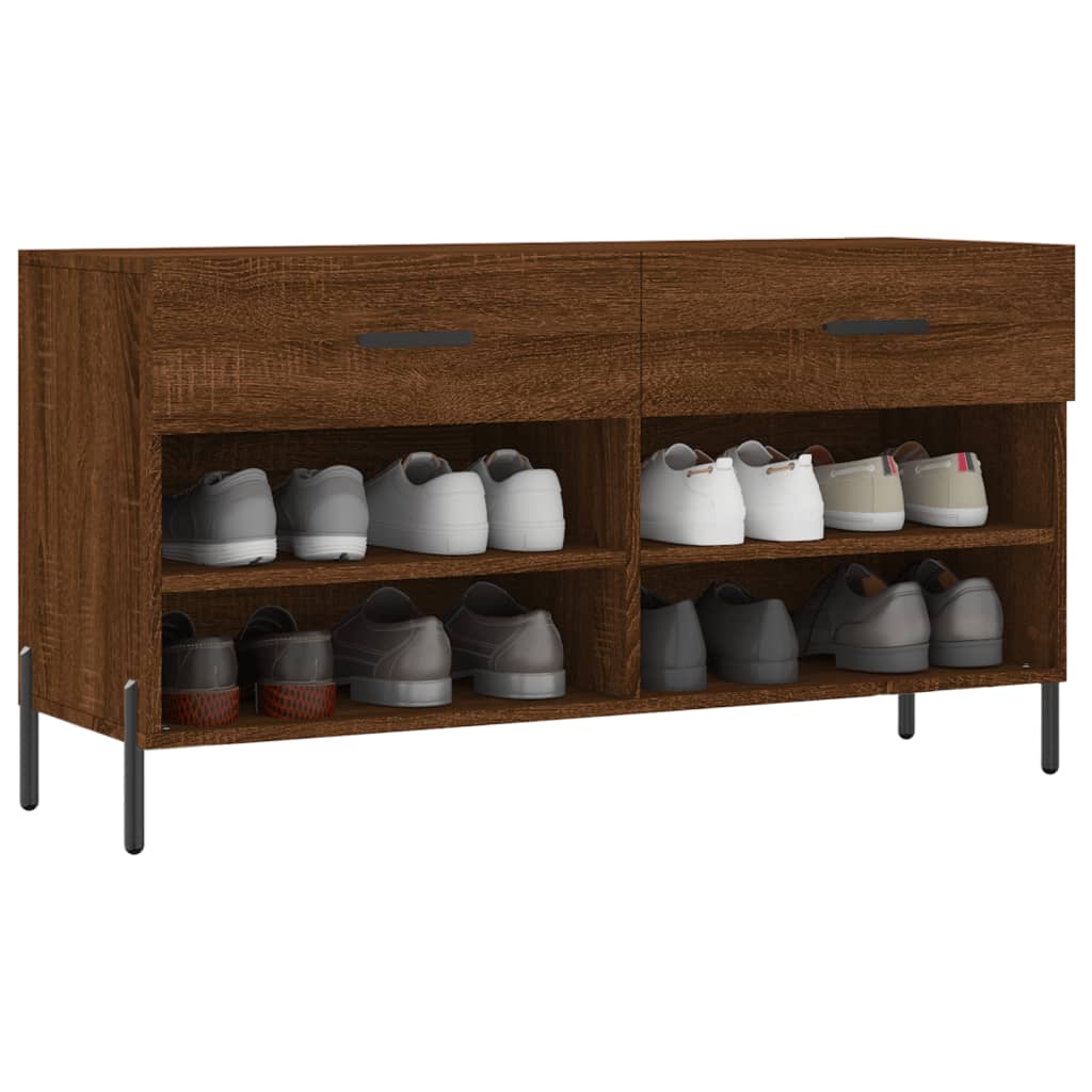 Klupa za cipele smeđa boja hrasta 102x35x55cm konstruirano drvo