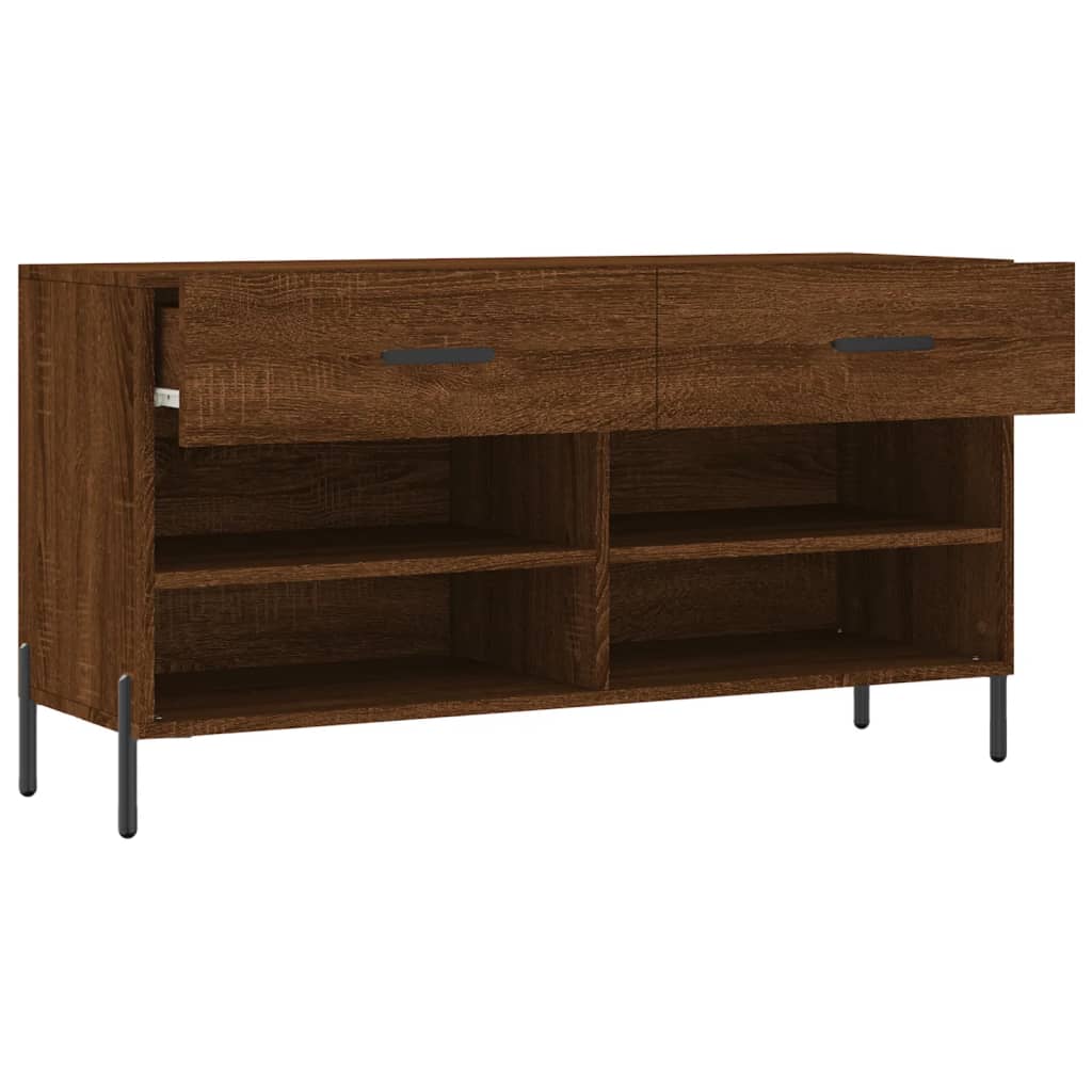 Klupa za cipele smeđa boja hrasta 102x35x55cm konstruirano drvo