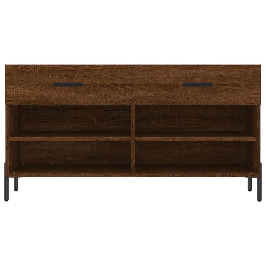 Klupa za cipele smeđa boja hrasta 102x35x55cm konstruirano drvo