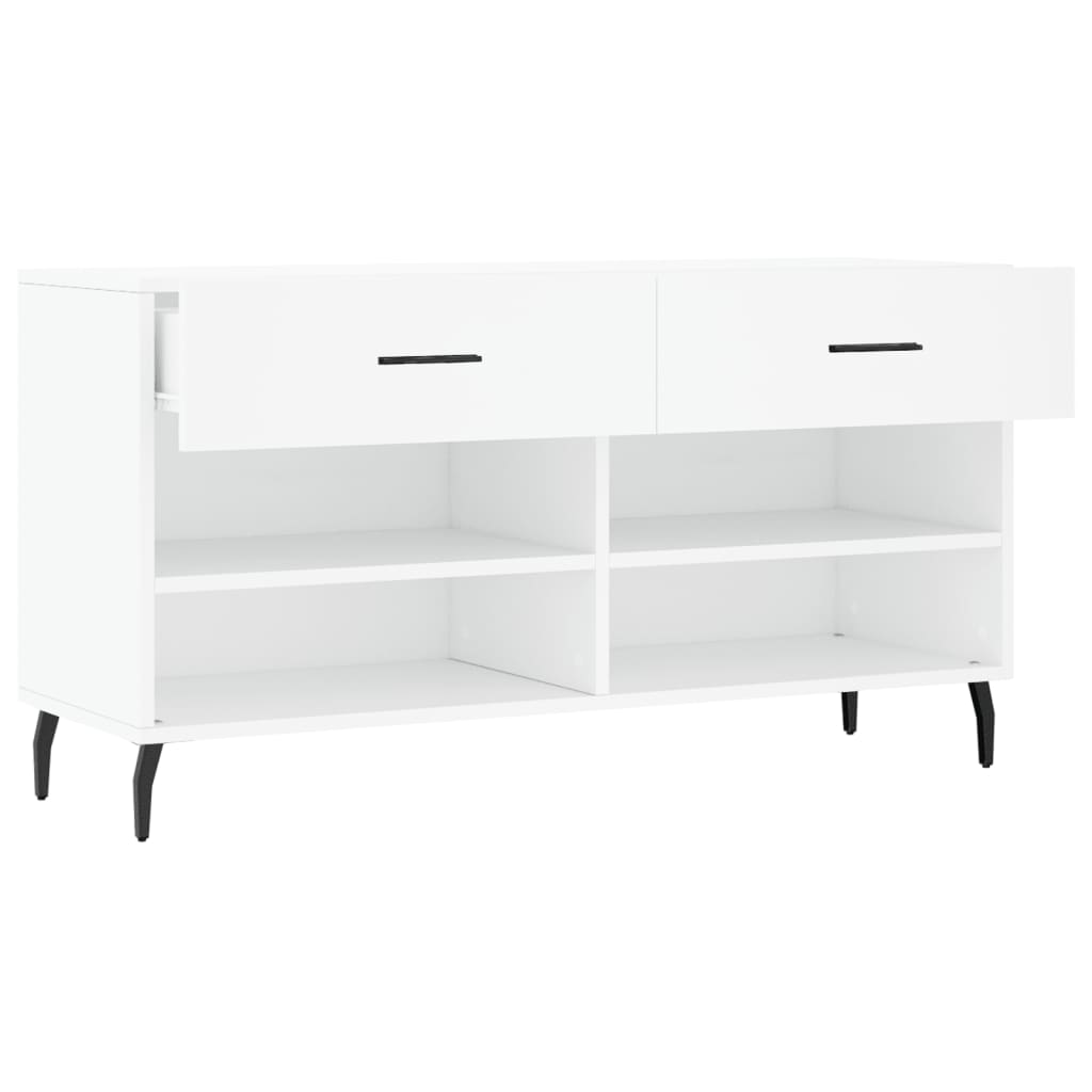 Klupa za cipele bijela 102 x 35 x 55 cm od konstruiranog drva