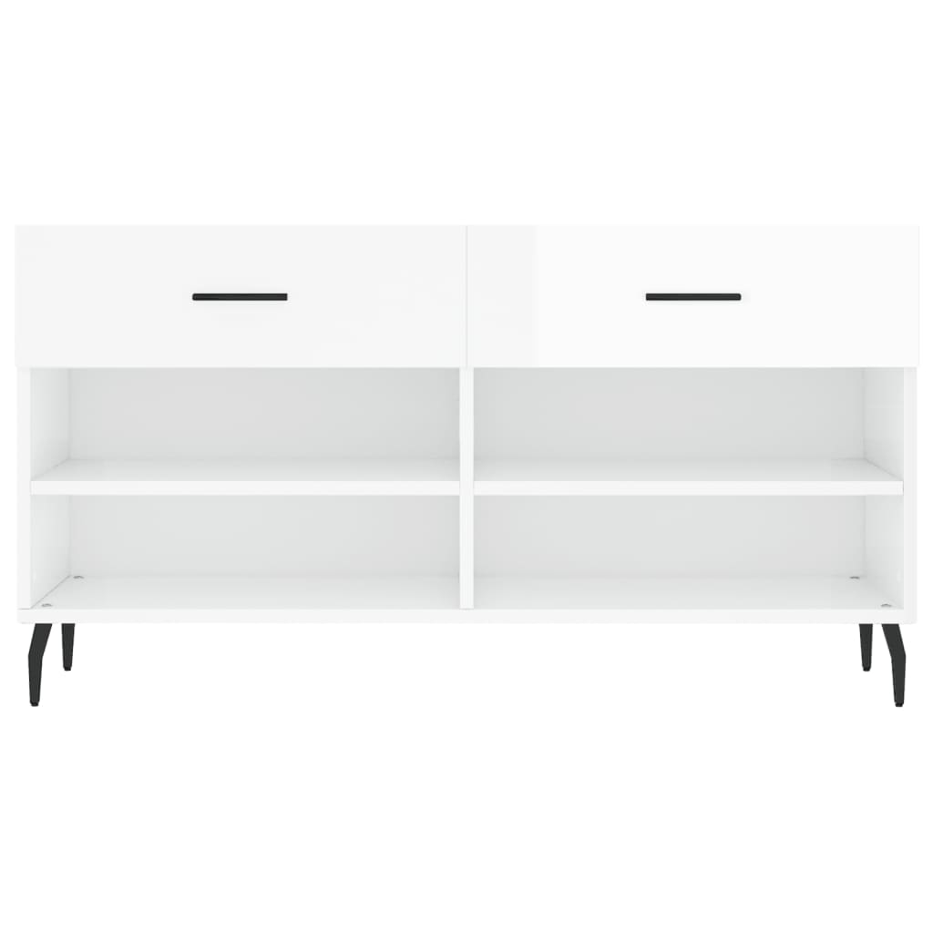 Klupa za cipele sjajna bijela 102x35x55 cm konstruirano drvo