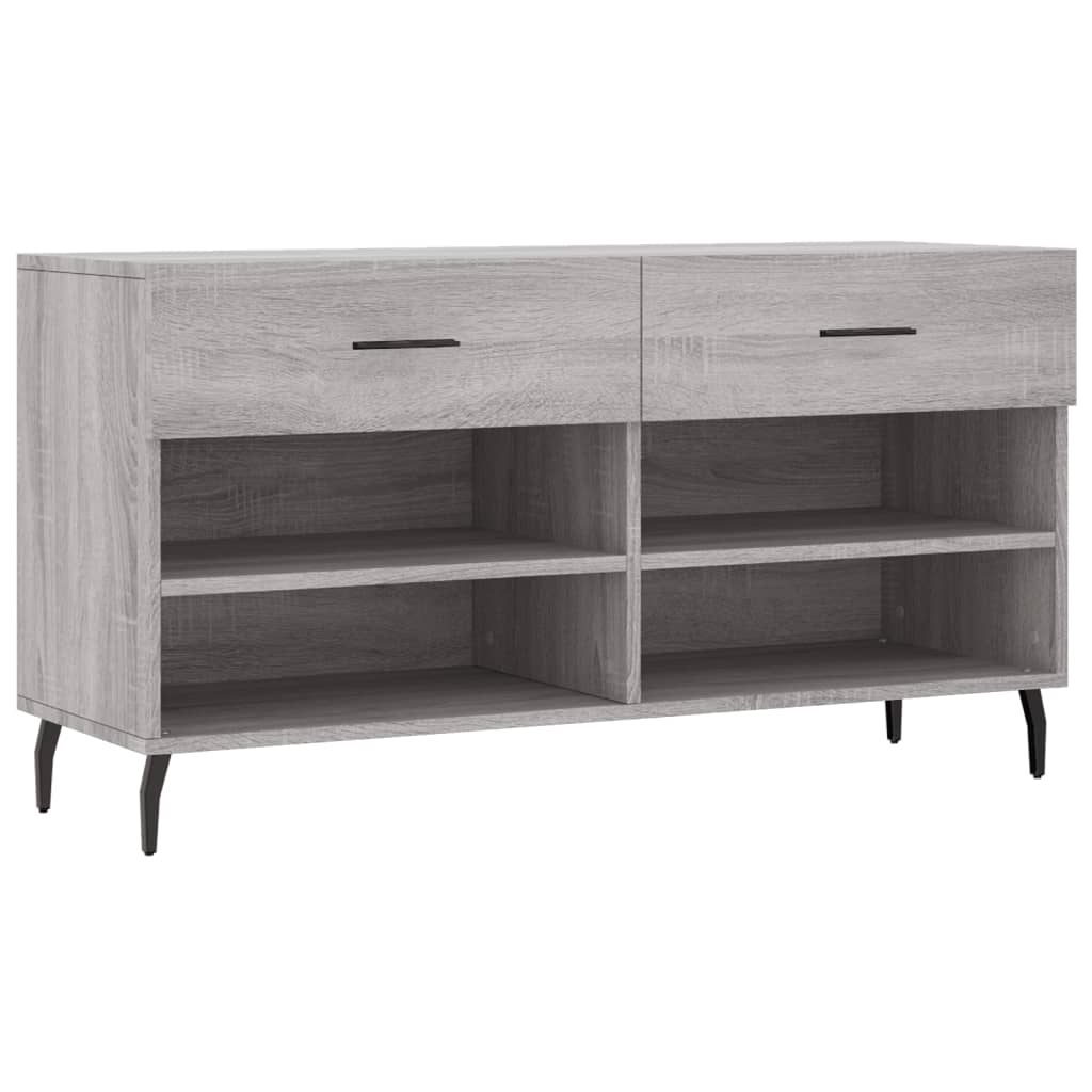 Klupa za cipele siva boja hrasta 102x35x55 cm konstruirano drvo