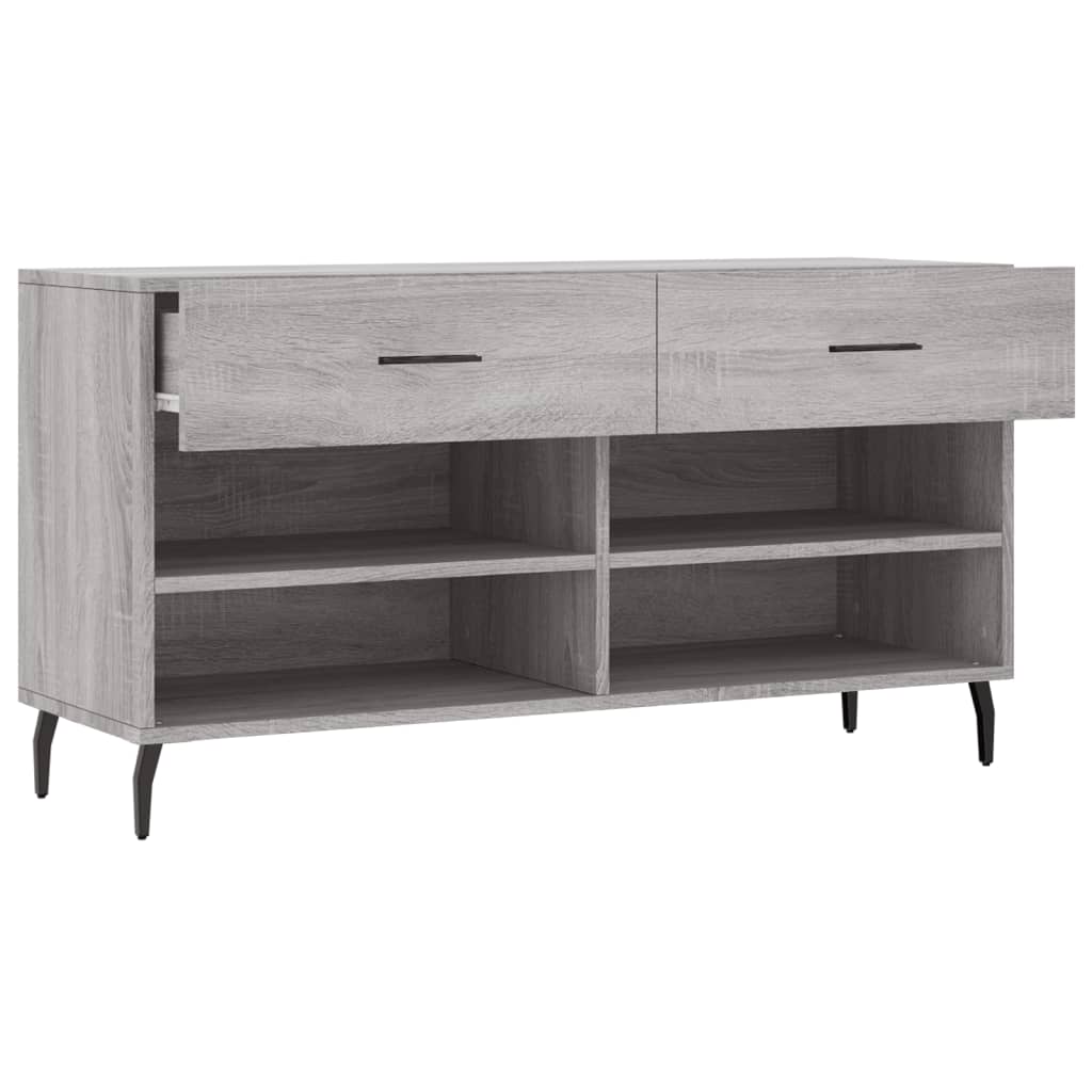 Klupa za cipele siva boja hrasta 102x35x55 cm konstruirano drvo