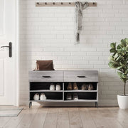 Klupa za cipele siva boja hrasta 102x35x55 cm konstruirano drvo