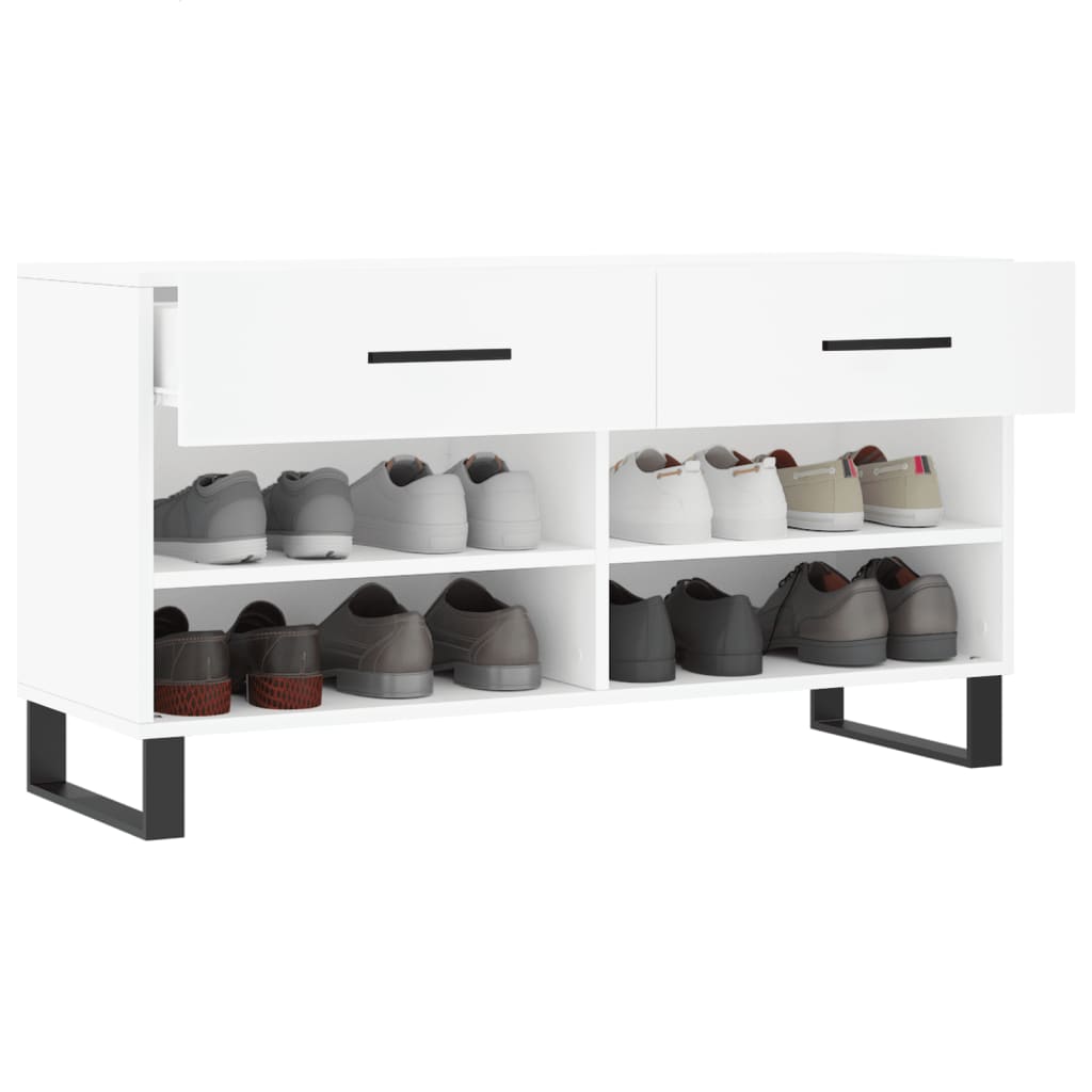 Klupa za cipele bijela 102 x 35 x 55 cm od konstruiranog drva