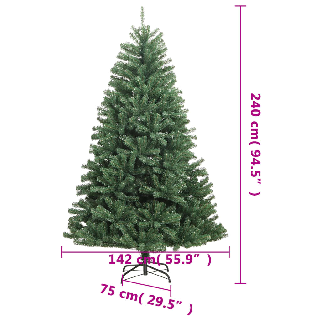 Umjetno božićno drvce sa šarkama i stalkom zeleno 240 cm