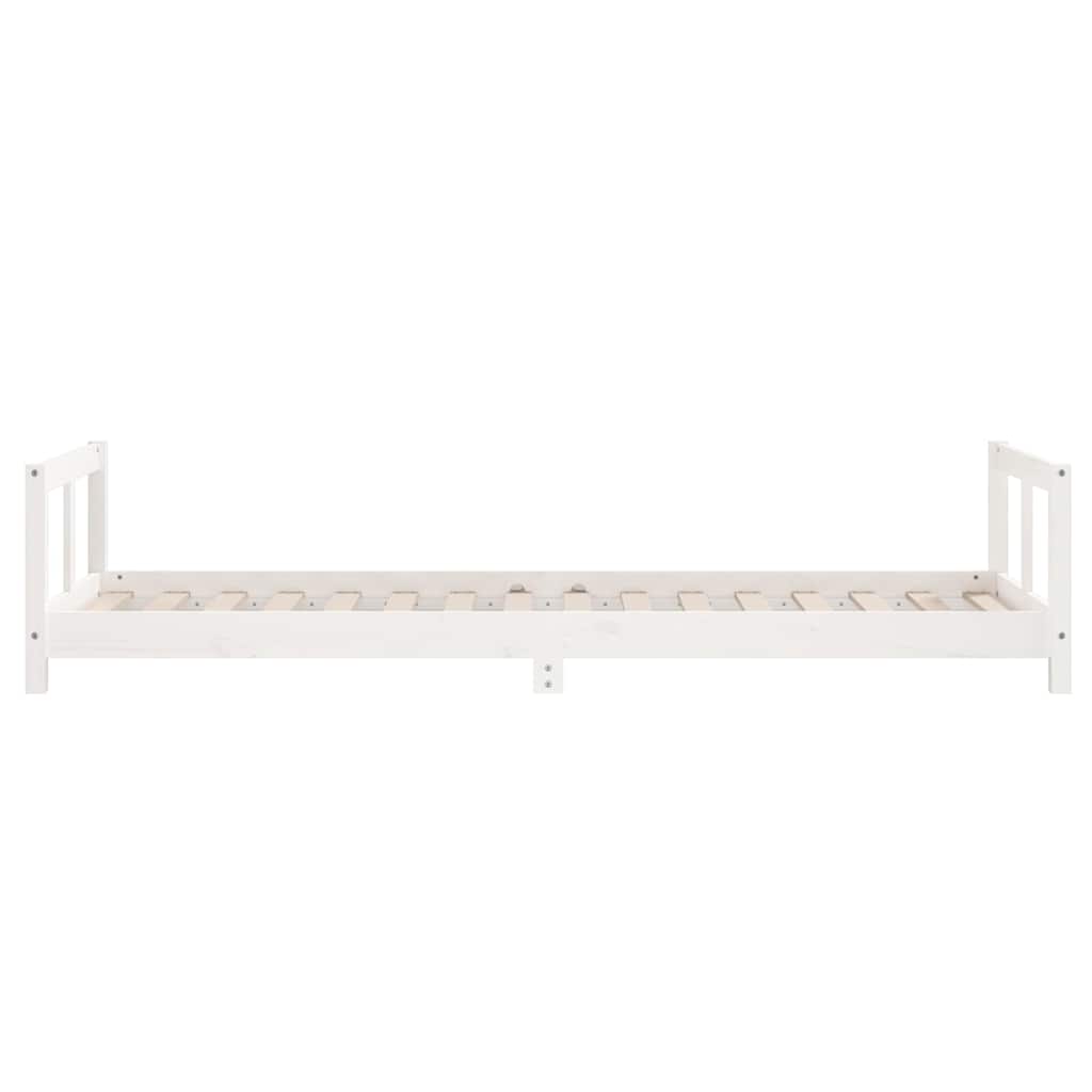 Okvir za dječji krevet bijeli 90 x 200 cm od masivne borovine
