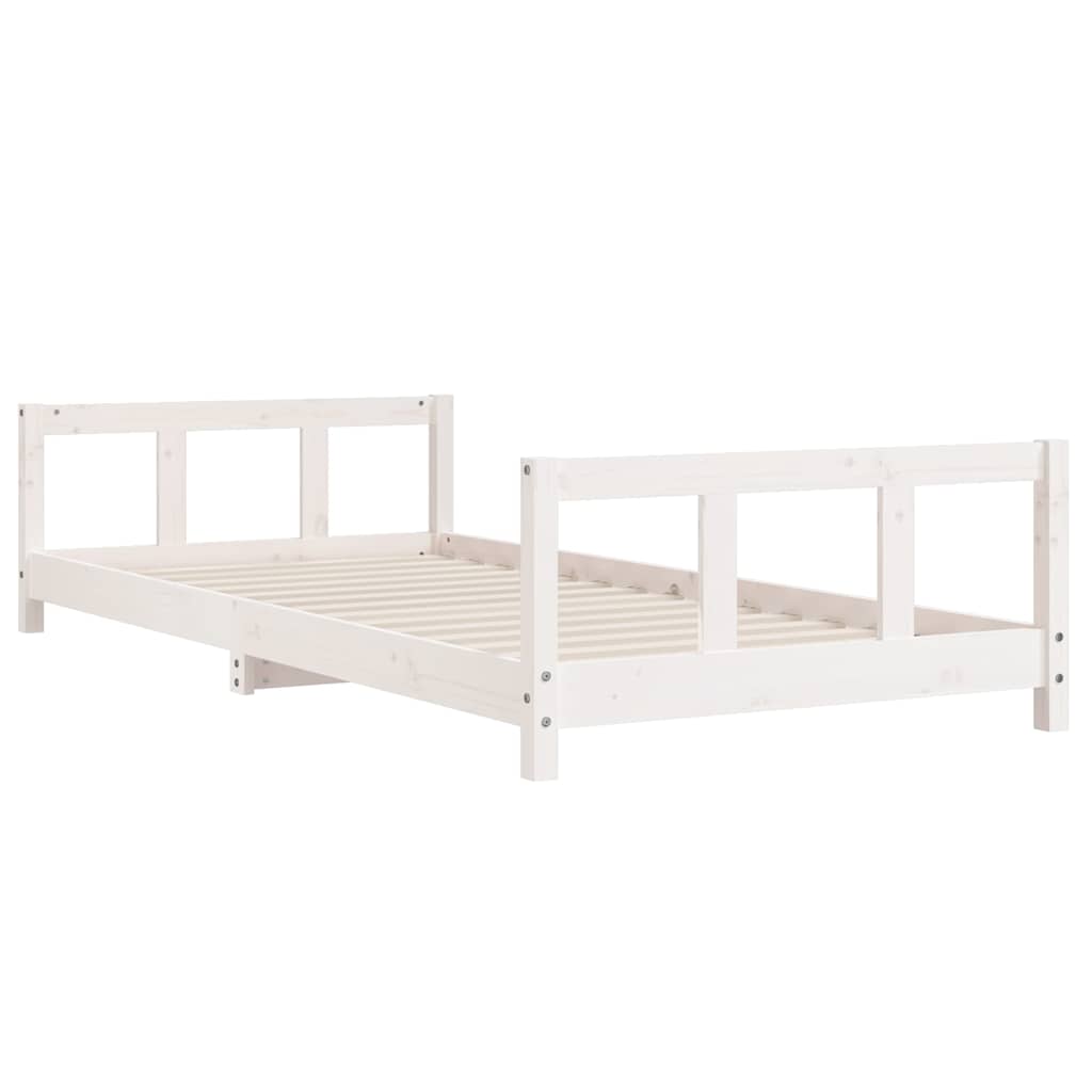 Okvir za dječji krevet bijeli 90 x 200 cm od masivne borovine