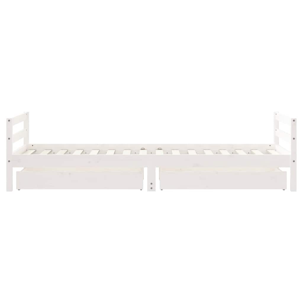 Okvir za dječji krevet s ladicama bijeli 80x200 cm od borovine