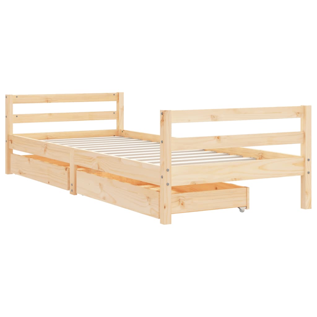 Okvir za dječji krevet s ladicama 90x200 cm od masivne borovine