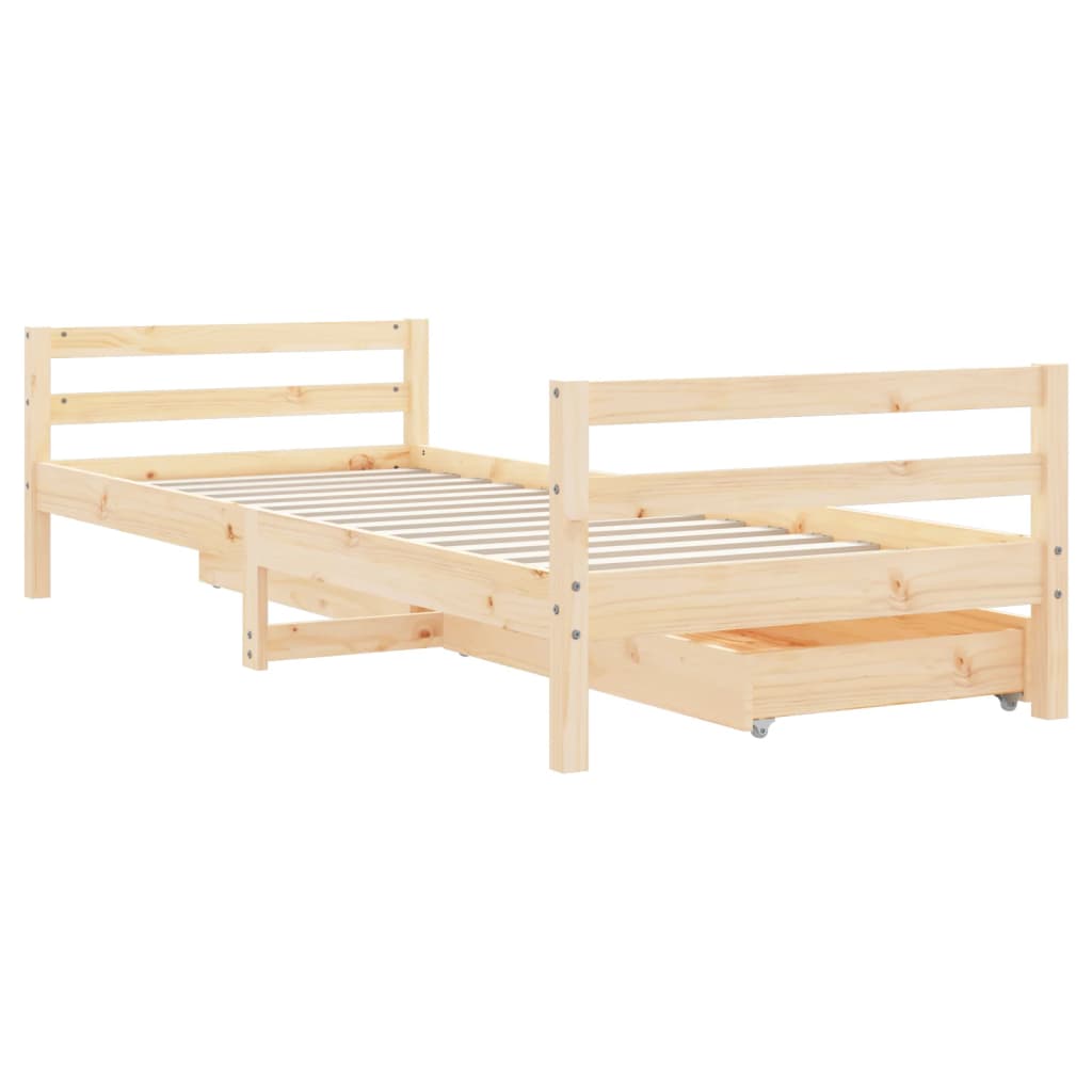 Okvir za dječji krevet s ladicama 90x200 cm od masivne borovine