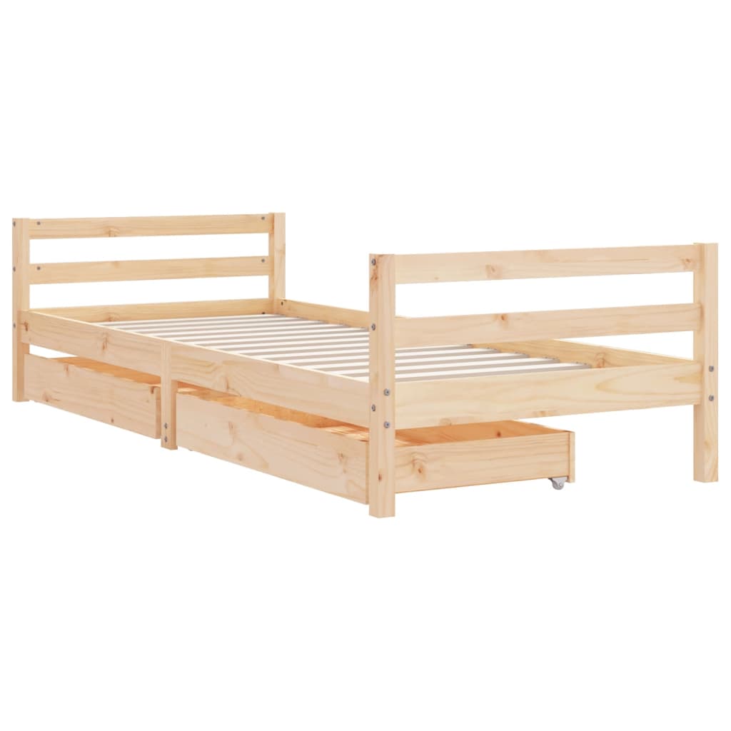 Okvir za dječji krevet s ladicama 90x190 cm od masivne borovine