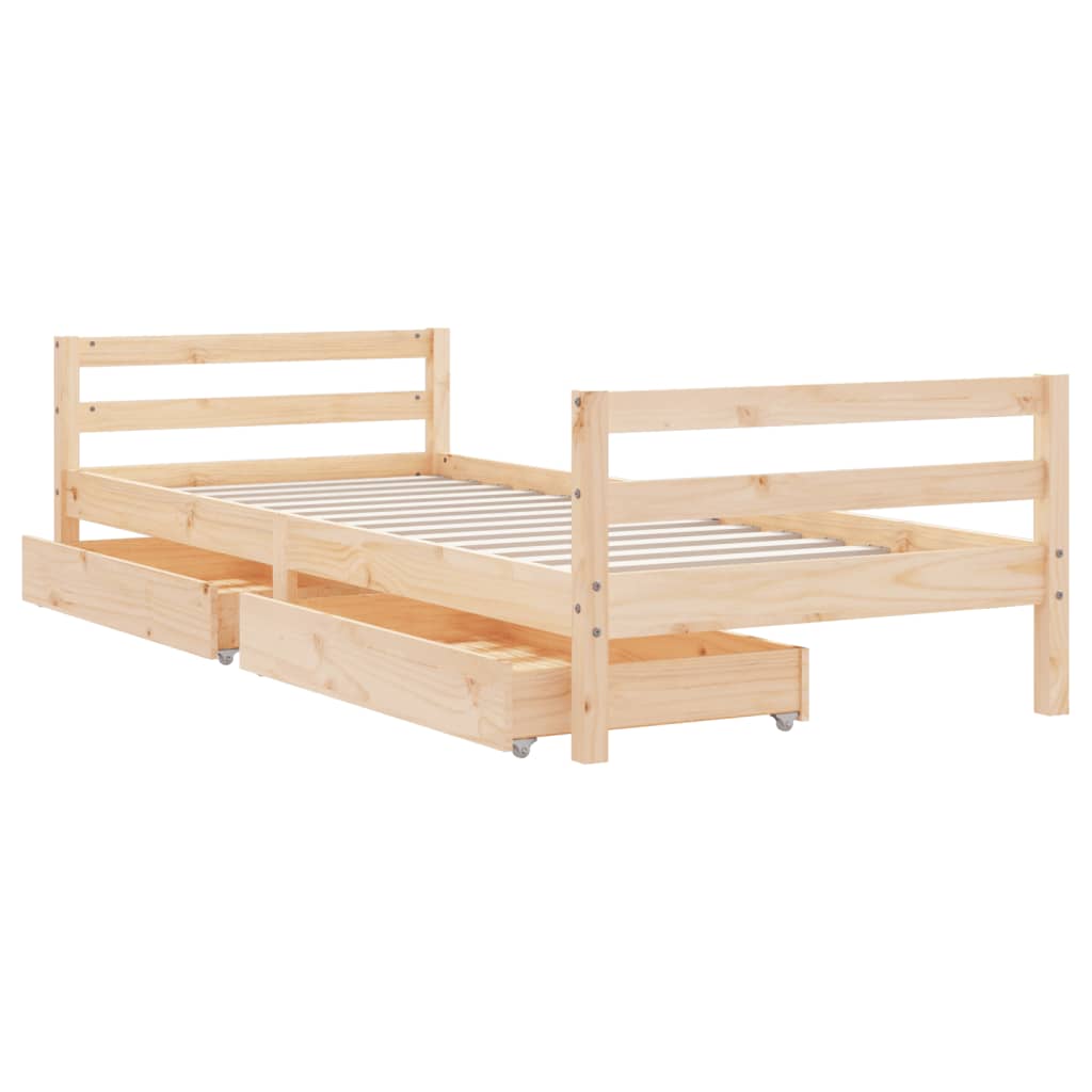Okvir za dječji krevet s ladicama 90x190 cm od masivne borovine