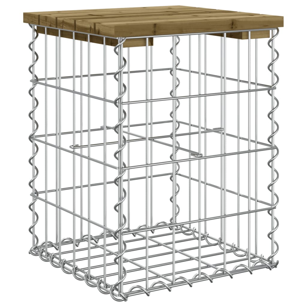 Vrtna klupa s gabionskim dizajnom 33 x 31 x 42 cm od borovine
