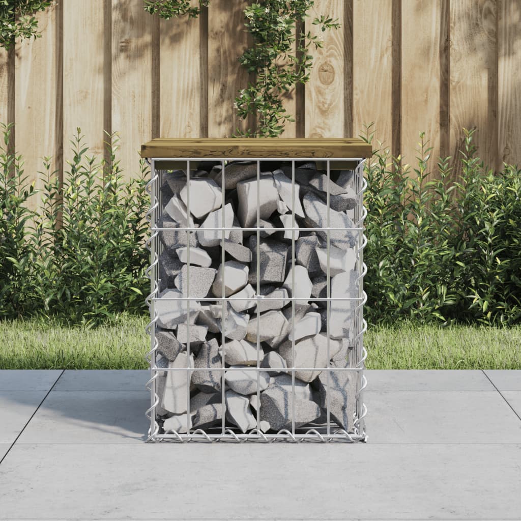 Vrtna klupa s gabionskim dizajnom 33 x 31 x 42 cm od borovine