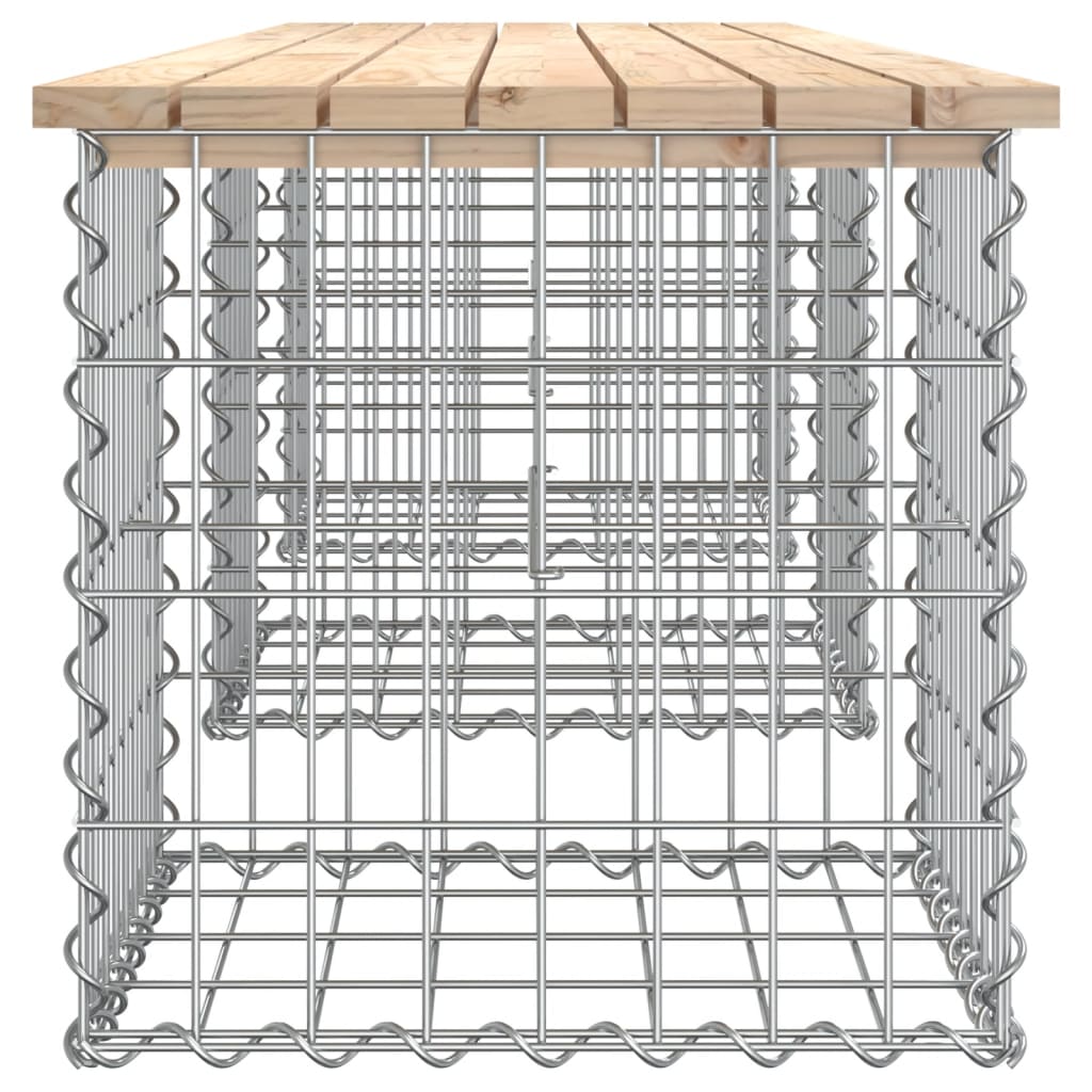 Vrtna klupa s gabionskim dizajnom 203x44x42 cm masivna borovina