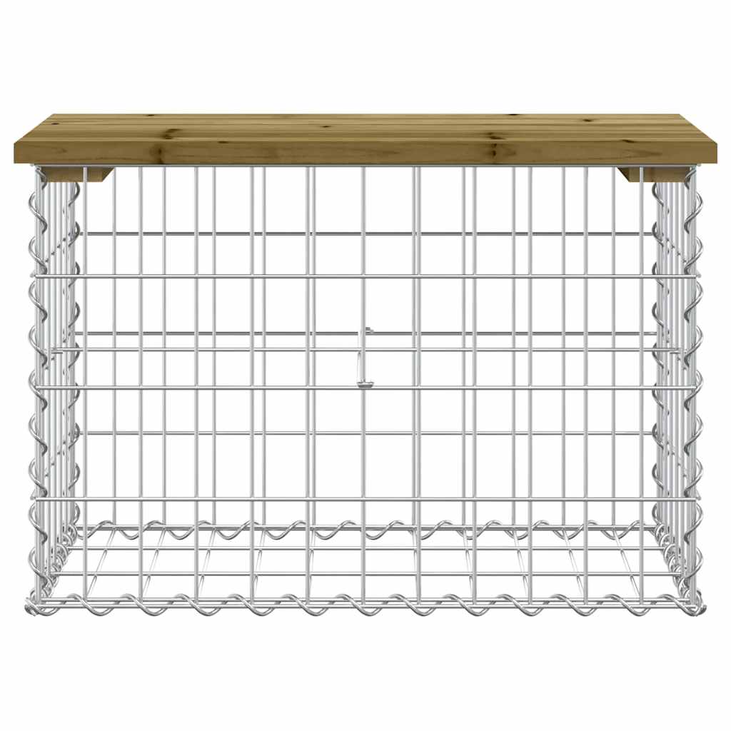 Vrtna klupa s gabionskim dizajnom 63 x 31,5 x 42 cm od borovine
