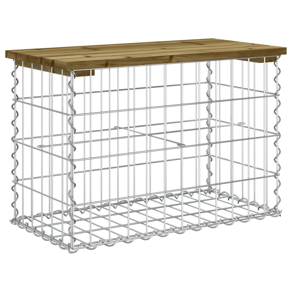 Vrtna klupa s gabionskim dizajnom 63 x 31,5 x 42 cm od borovine