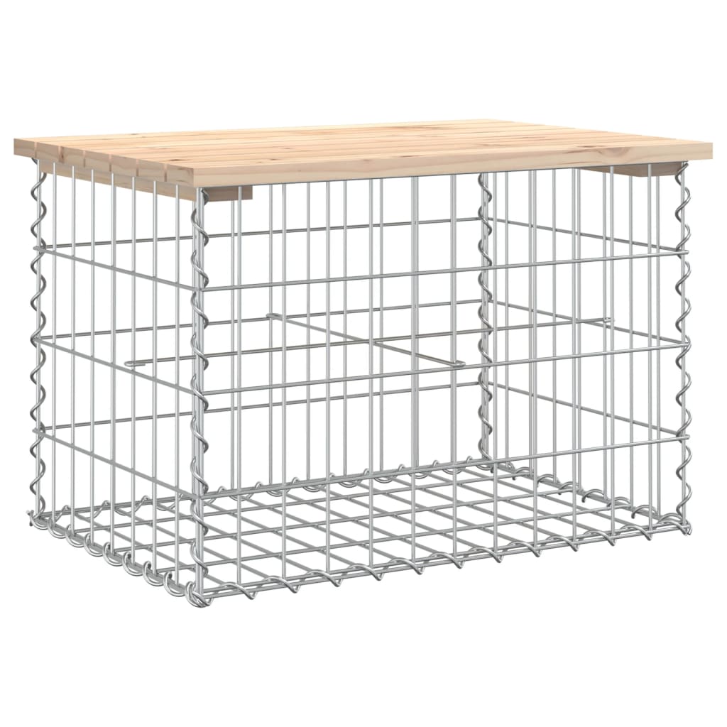 Vrtna klupa s gabionskim dizajnom 63x44x42 cm masivna borovina