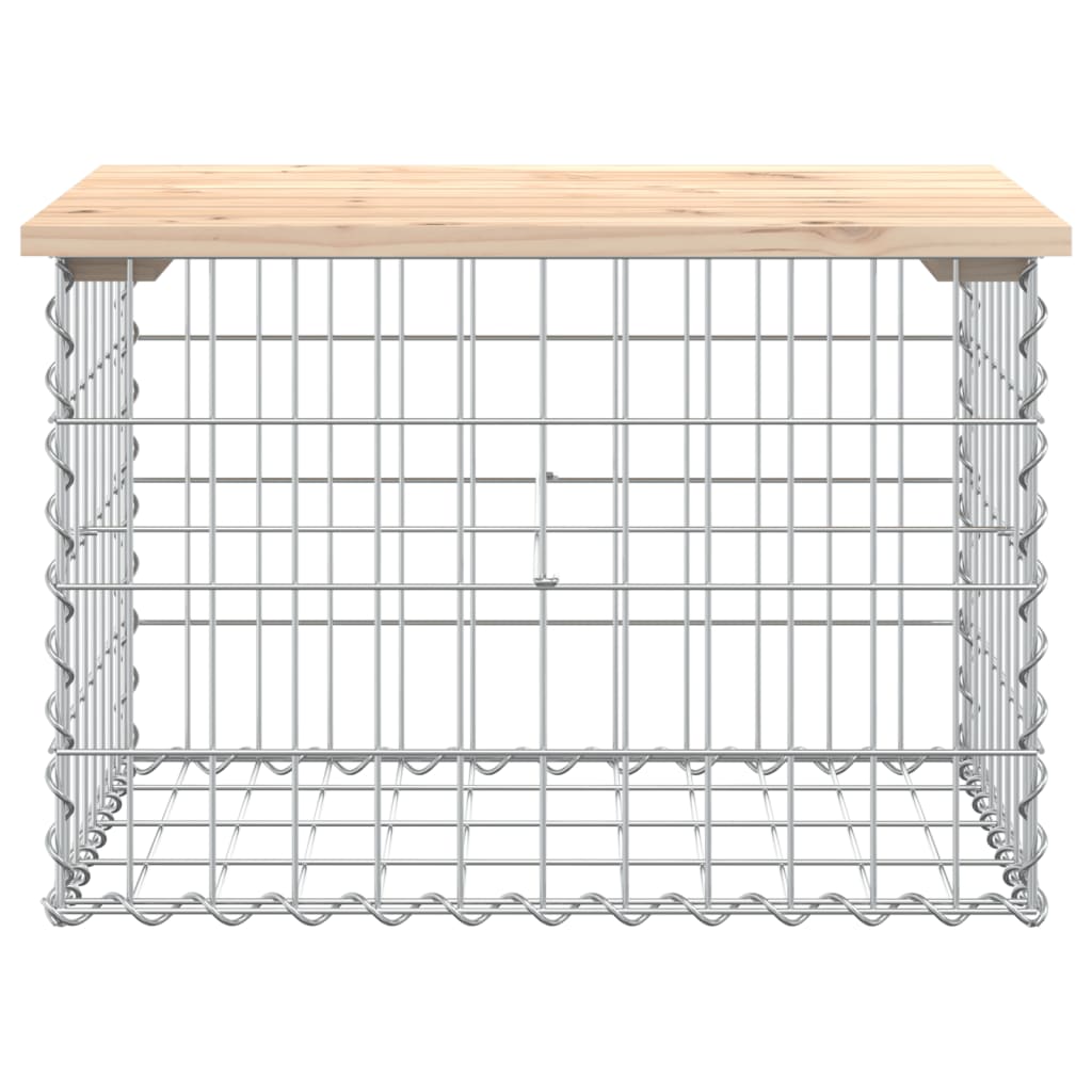 Vrtna klupa s gabionskim dizajnom 63x44x42 cm masivna borovina