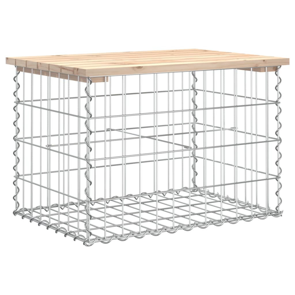 Vrtna klupa s gabionskim dizajnom 63x44x42 cm masivna borovina