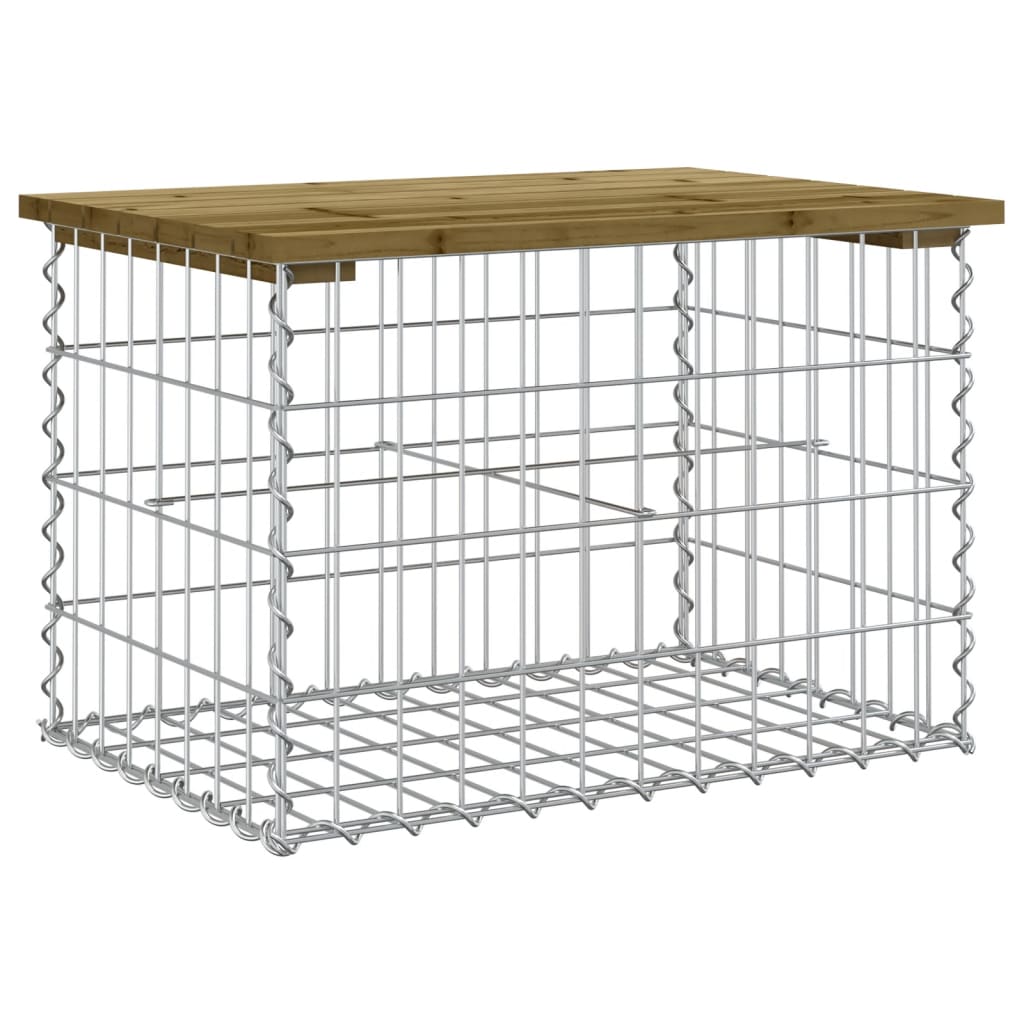 Vrtna klupa s gabionskim dizajnom 63 x 44 x 42 cm od borovine