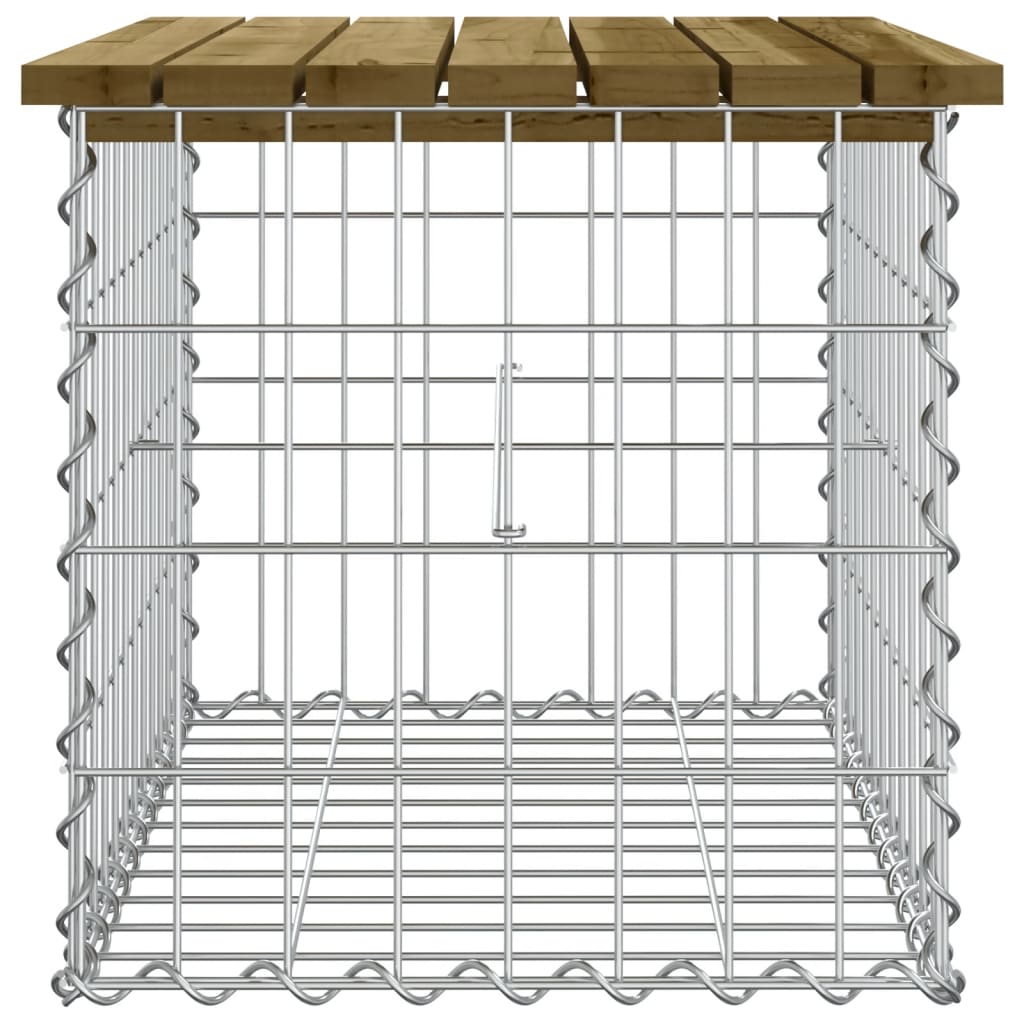Vrtna klupa s gabionskim dizajnom 63 x 44 x 42 cm od borovine