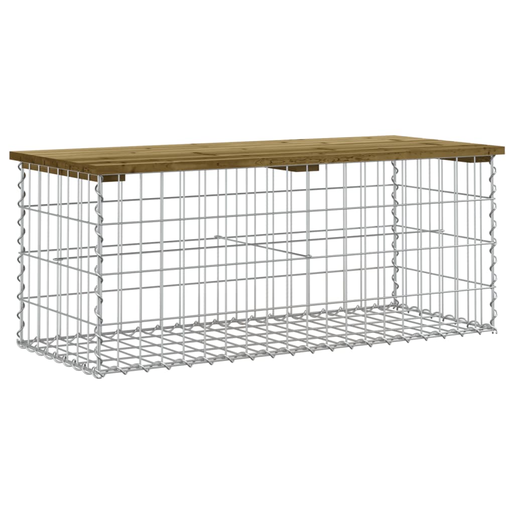 Vrtna klupa s gabionskim dizajnom 103 x 44 x 42 cm od borovine