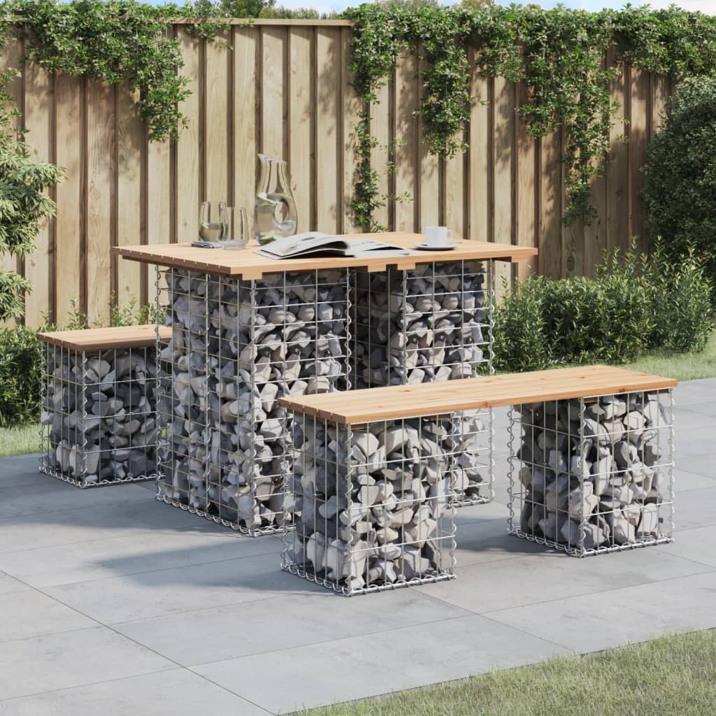 Vrtni stol Gabion dizajn 100x70x72 cm Masivno drvo Bor