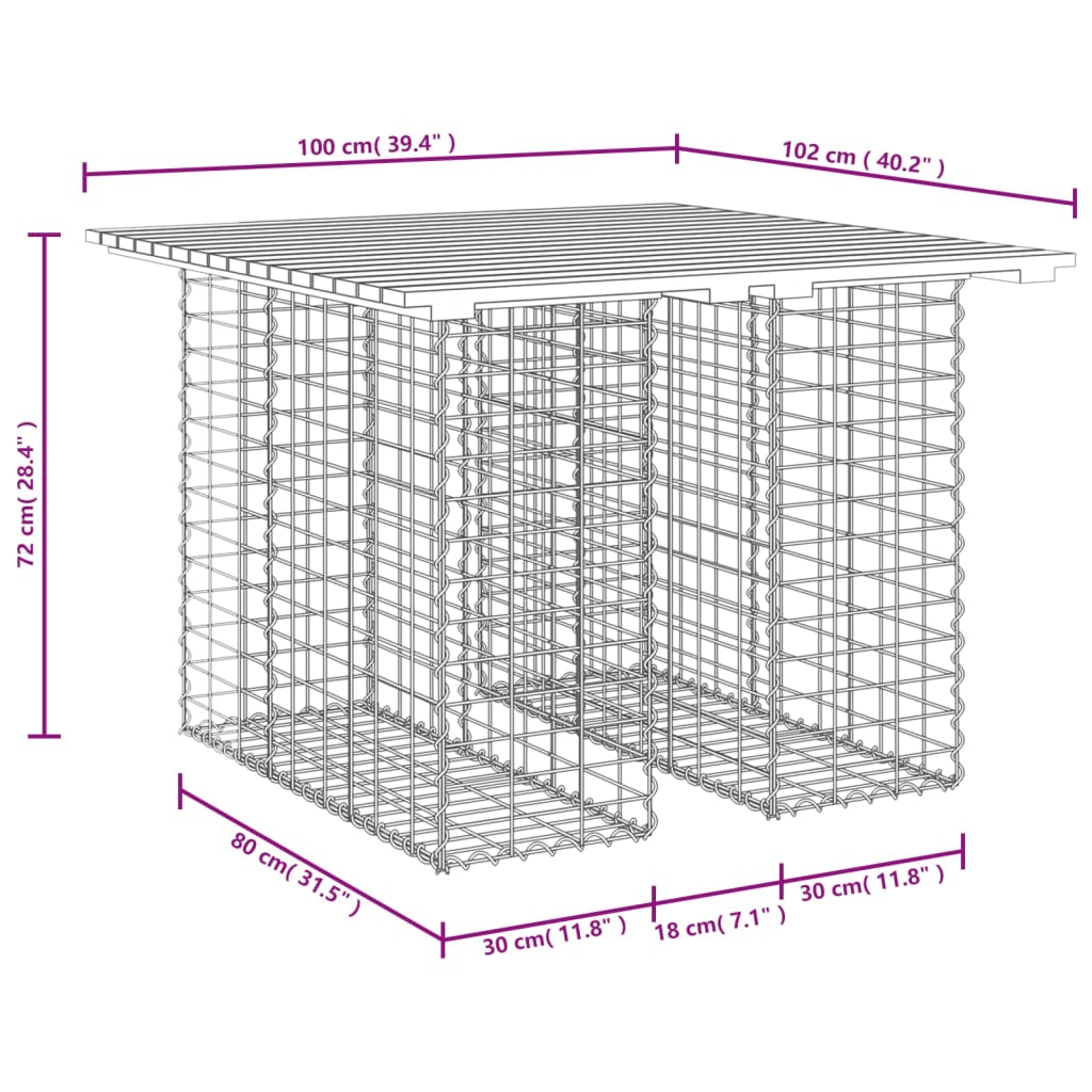 Vrtni stol Gabion Dizajn 100x102x72 cm Impregnirano drvo Bor
