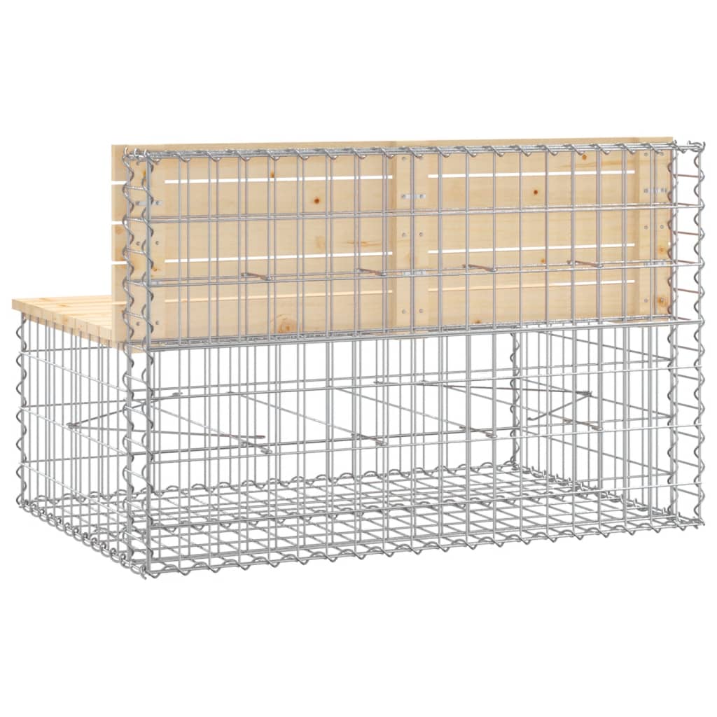 Vrtna klupa s gabionskim dizajnom 103x70x65 cm masivna borovina