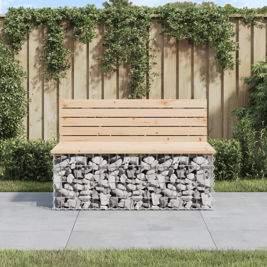 Vrtna klupa s gabionskim dizajnom 103x70x65 cm masivna borovina