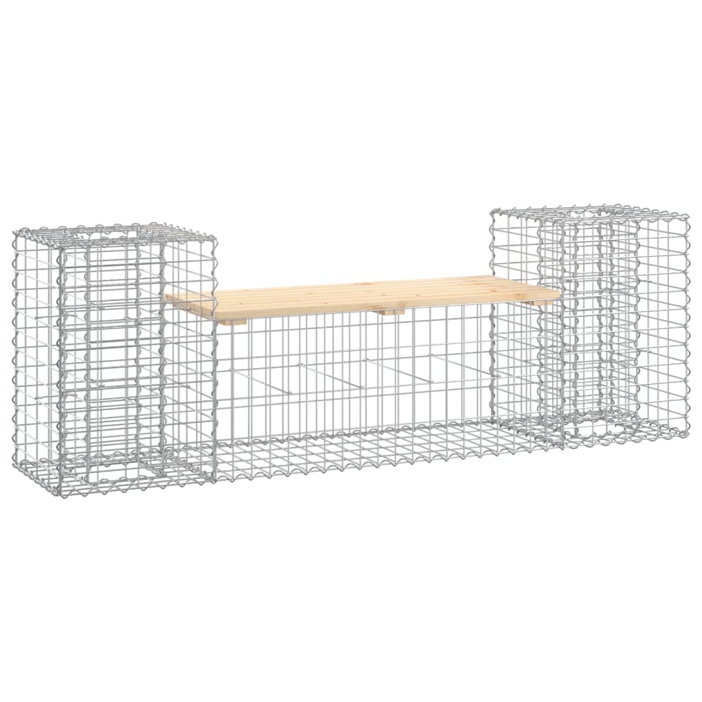 Vrtna klupa s gabionskim dizajnom 183x41x60,5 cm od borovine