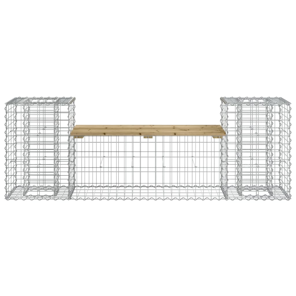 Vrtna klupa s gabionskim dizajnom 183 x 41 x 60,5 od borovine
